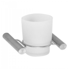 SLIMLINE BRUSHED GLASS TUMBLER HOLDER - S/S